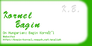 kornel bagin business card